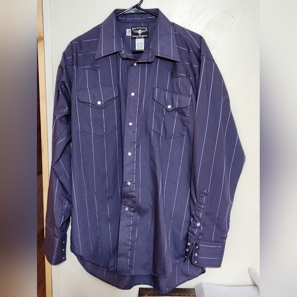 Men's Western Pearl Snap Shirt Size Large